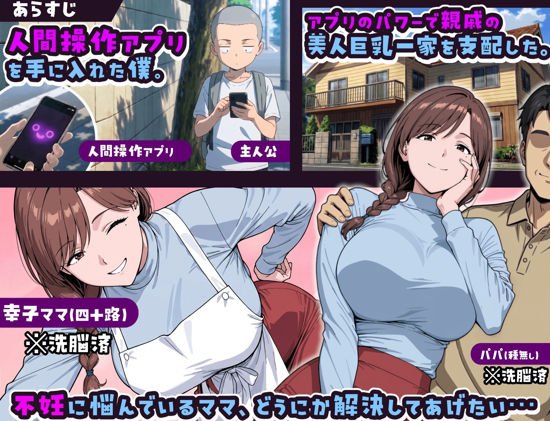 用人类操作应用软件与角色造型家人生孩子的故事 人間操作アプリで角色造型ママと子作りする話 v1.02 PC端 AI汉化版 预览图